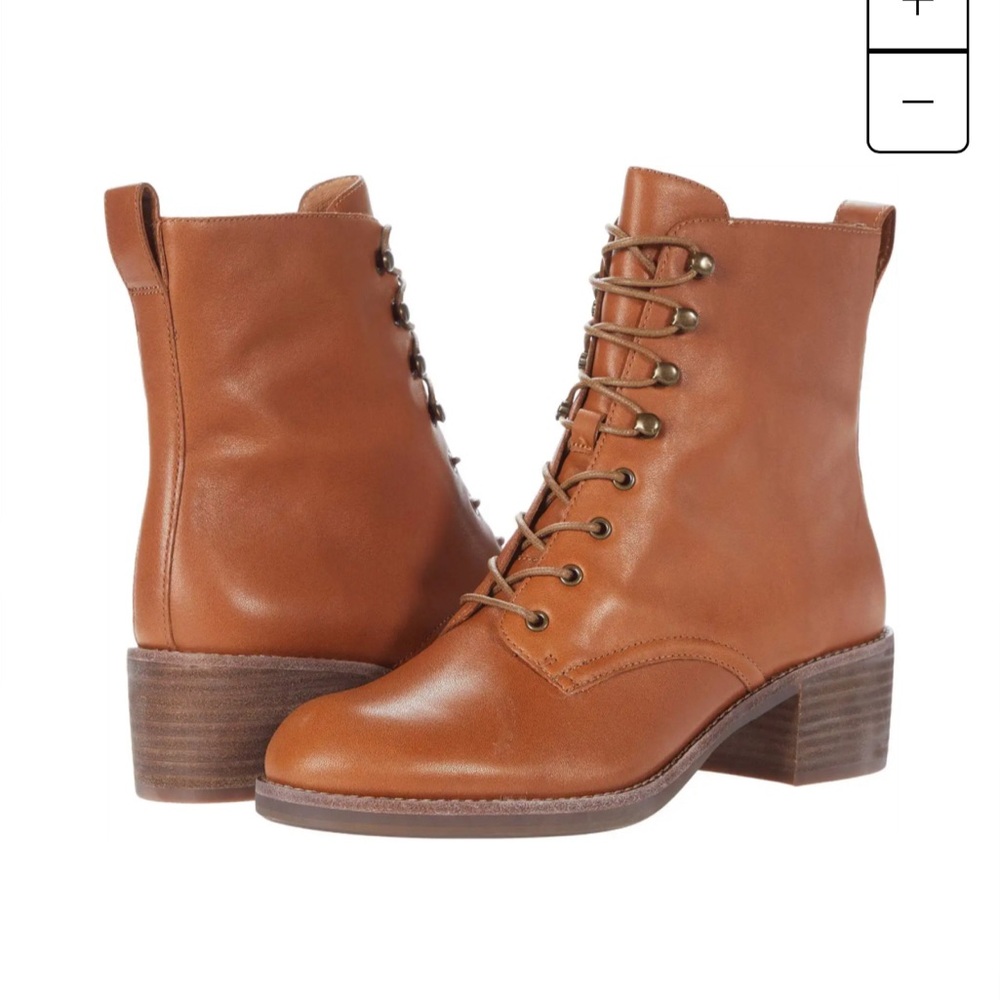 Madewell: The Patti Lace-Up Boot, Size 6, English Saddle